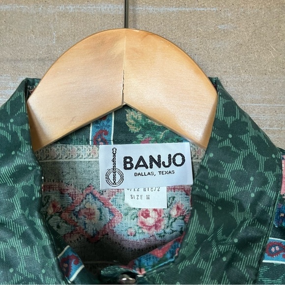 Banjo Vintage NWT Deadstock Floral Cropped Button Down Rodeo Western Womens M - Picture 5 of 6
